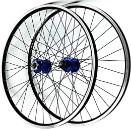 UPPVTE Ruote per Mountain Bike UPPVTE Bicycle Wheelset 26", Ultralight Hub QR 32H Cuscinetto sigillato Disco di Cerchio in Lega a Doppia Parete / V Freno 7-11 Speed ​​Mountain Bike Ruote Ruote (Color : Blue Hub, Size : 26inch)
