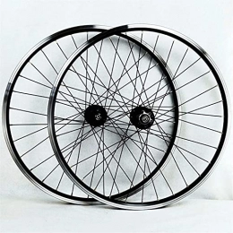 UPPVTE Ruote per Mountain Bike UPPVTE MTB. Wheelset Bike 26 / 27.5 / 29in, Ruota da Ciclismo del Freno a Disco Rim QR 32. Raggi per Il volano 7 / 9 / 9 / 10 / 11 velocità Ruote (Color : Black hub, Size : 26inch)