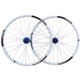 VBCGGGG Parti di ricambio VBCGGGG Set di Ruote Freno a Disco MTB Set da 26 Pollici Mountain Bike Cerchi Biciclette QR per 7 / 8 / 9 / 10 velocità Cassetta 32 Spoke Ruota Libera (Color : White, Size : 26")