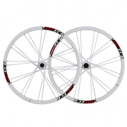 VHHV Ruote per Mountain Bike VHHV MTB Coppia Ruote 26 Pollici Bici, Mountain Bike Doppio Muro Rim Lega di Alluminio 24H Rilascio Rapido per 26" X 1, 35~2, 125 Pneumatici (Color : White)