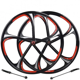 Wanlianer-Sports Ruote per Mountain Bike Wanlianer-Sports Ruota di Bicicletta Cerchio in Lega di magnesio da 26 Pollici con magnesio 5 / 6 Cuscinetto Un Tipo di Carta da Mountain Bike con Montante a Rotazione MTB Mountain Bike