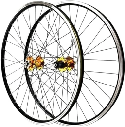 SJHFG Parti di ricambio Wheelset 26 27.5 29"Wheelset da Mountain Bike, Ruote for Biciclette 32 Fori hub QR. Freno a Disco V Freno MTB. Rim for Il 7 / 9 / 9 / 10 / 11 / 12 velocità Cassetta Road Wheel (Color : Gold, Size : 29inch)