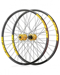 WXX Parti di ricambio WXX Set Ruote Bici A Doppia Parete, per Ruote da Mountain Bike da 26 / 27, 5 / 29 Pollici A Sgancio Rapido con Freno A Disco 8 9 10 11 velocità, d'oro, 27.5 inch