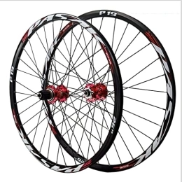 YANHAO Parti di ricambio YANHAO Mountain Bike 26 Pollici 27, 5, 29 Freni a Disco a sgancio rapido 24 Ore Adatti for Set di Ruote for Mountain Bike a Cassetta 7-11 velocità (Color : Red, Size : 27.5 inch)