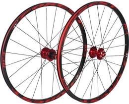 YSHUAI Parti di ricambio YSHUAI 26 / 27.5 Pollice Mountain Bike Wheelset, MTB Ciclismo Ruote In Lega Doppia Parete Cerchio Freno A Disco A Sgancio Rapido Sigillato Cuscinetti 8 9 10 11 Velocità, Rosso, 26