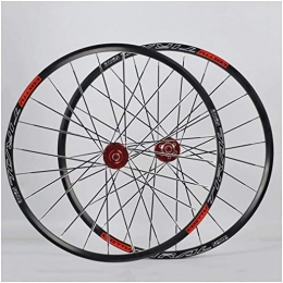 YSHUAI Parti di ricambio YSHUAI Mountain Bike Cerchi 26 27.5 Pollici Anteriore Posteriore Ruota Della Bicicletta Della Ruota Doppia Parete Freno A Disco A Sgancio Rapido 24 Raggi 7-11 Velocità Volano 1810g, Rosso Mozzo 27.5"