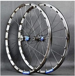 YSHUAI Parti di ricambio YSHUAI Mountain Bike Wheelset 26 / 27.5 Pollice CNC Doppia Parete Cerchio In Lega MTB Bicicletta Ruote Cassette Hub QR Freno A Disco 24 Fori 7-11 Velocità, B, 26