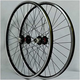 YSHUAI Parti di ricambio YSHUAI MTB Bike Ruota Posteriore Anteriore Per 26 Pollici Bicicletta Wheelset Doppio Strato Lega Cerchio 6 Cuscinetto Sigillato Disco / Cerchio Freno QR 7-11 Velocità 32H, Nero Mozzo