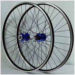 YSHUAI Parti di ricambio YSHUAI MTB Della Bicicletta Wheelset Per 26 Pollici Ruota Della Bici Doppio Strato Cerchio Lega Cuscinetto Sigillato Disco / Cerchio Freno QR 7-11 Velocità 32H, Blu Hub