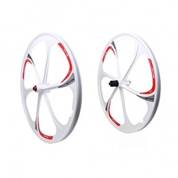 YUDIZWS Ruote per Mountain Bike YUDIZWS Ruote per Bicicletta da 26 Pollici MTB Doppio Muro Lega Magnesio Freno A Disco 5 / 6 Fori 7 / 8 / 9 / 10 velocità Rilascio Rapido per Volano Cassetta (Color : White, Size : 6knife)