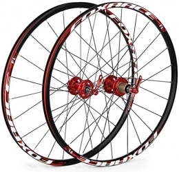 YZU Parti di ricambio YZU MTB Wheelset 26 "per mountain bike anteriore e posteriore doppia parete cerchi in lega bicicletta 6 Palin cuscinetto freno a disco QR 1700g 7-11 velocità cassetta Hub 24H, rosso