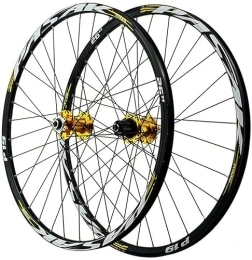 ZECHAO Ruote per Mountain Bike ZECHAO Ruota della Mountain Bike 26 / 27.5 / 29 Pollici, Freno a Disco a Cerchio in Lega di Alluminio 32H MTB. Wheelset. QR. Ruote Posteriori Anteriori 7-11 velocità Cassetta Road Wheel (Color : Gold