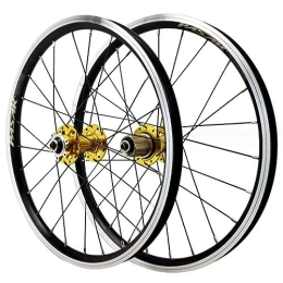 ZECHAO Ruote per Mountain Bike ZECHAO Ruote for Mountain Bike A Disco 20 Pollici, Freno Ad Anello V Freno 24 Fori Cerchi A Doppia Parete In Lega Alluminio QR for Cassetta Velocità 7 / 8 / 9 / 10 / 11 / 12 road Wheel (Color : Gold, Size : 20