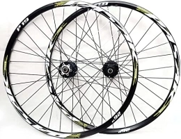 ZECHAO Ruote per Mountain Bike ZECHAO Set di Ruote for Mountain Bike da 26 / 27, 5 / 29 Pollici, Freno a Disco con mozzo a Cassetta 7-11 velocità in Lega di Alluminio Anteriore 2 Ruote Posteriori a 4 Cuscinetti Road Wheel (Color : Gree