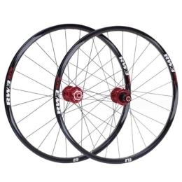 ZECHAO Ruote per Mountain Bike ZECHAO Set Di Ruote Mountain Bike con Freno A Disco, Ruota Anteriore Posteriore Bicicletta Raggi 24 Ore 2 Posteriori 5 Cuscinetti for Pneumatici 26 / 27, 5 / 29*1, 5-2, 4 Pollici road Wheel ( Color : Red , Si