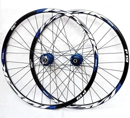 ZECHAO Ruote per Mountain Bike ZECHAO Set di ruote per mountain bike, 26 / 27, 5 / 29 pollici, cerchio in lega di alluminio a doppia parete, freno a disco a sgancio rapido, 32 H, 7-11 velocità, ruote anteriori e posteriori (colore: blu,