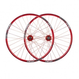 ZNND Parti di ricambio ZNND Set di Ruote for Bici da MTB da 26 Pollici Mountain Bike Bicicletta Doppio Strato Cerchione in Alluminio Freno A Disco 7-10 velocità QR 32H (Color : Red)