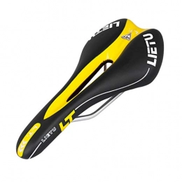 AYCPG Parti di ricambio AYCPG Bike Saddle Bicycle Saddle Ergonomico MTB. Road Bike Perforato Sedile Schiuma Ammortizzata Pelle Texture in Acciaio Accessori for Ciclo Ferroviario Racing Saddle lucar (Color : Black Yellow)