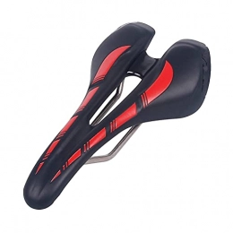 Bktmen Parti di ricambio Bicicletta ergonomica Sella MTB Road Bike Seat Ammortizzata in Microfibra in Pelle Texture in Acciaio Accessori for Ciclo Accessori for Biciclette (Color : Black Red)