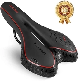 YANHAO Seggiolini per mountain bike Bicicletta Saddlesbike Seat, Comodo cuscino imbottito in gel imbottito, schiuma di memoria, impermeabile, traspirante, adatta la maggior parte delle biciclette, montagna / strada / ibrida (Color : Bl