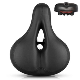  Parti di ricambio Bike Saddle Waterproof Breathable Bicycle Seat Comfort Hollow Wide Cushion Padded Leather Mountain Bike Seat for Road Bikes Mountain Bike (Black)