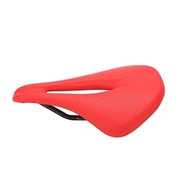 BuyWeek Seggiolini per mountain bike BuyWeek Sedile per Bici, Sella per Bicicletta in Pelle in Fibra di Carbonio Cuscino per Sedile per Bicicletta Cavo 155mm di Larghezza per Mountain Road Bike(Rosso)