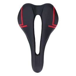 minifinker Seggiolini per mountain bike Cuscino per Sella per Mountain Bike, Cuscino per Sedile per Bici Cavo, stampaggio in Un Pezzo, Guscio Inferiore in Pelle smerigliata in Microfibra Traspirante per la Guida(Nero e Rosso)