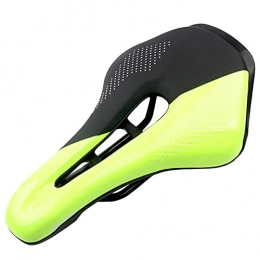 DDLN Comodo Cuoio in Pelle PU Bicycle Saddle Sedile Traspirante Mountain Bike Cushion Antiscivolo Ciclismo Selle Saddles Sedili da Strada per Uomo,Verde