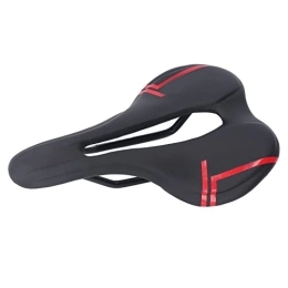 Dioche Seggiolini per mountain bike Dioche Sedile per Bici, Cuscino per Sella per Mountain Bike, Pelle PU in Microfibra Traspirante per la Guida su Strada, Sella per Bici Imbottita e Impermeabile Nero Rosso