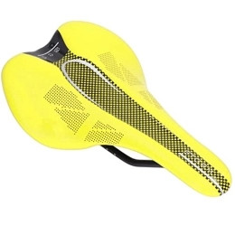 EMPTYZ Seggiolini per mountain bike EMPTYZ Sella for Mountain Bike, Cuscino del Sedile Ultraleggero Morbido e Confortevole in Pelle Microfibra for Ciclismo su Strada (Color : Yellow)