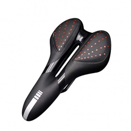 Bktmen Parti di ricambio Extra Soft Road Mountain Bike Seat Bicycle Saddle Assorbiti Design Assorbente PU Silice Gel in Pelle Anti-Skid Accessori for Biciclette Bicicletta Sedile (Color : Red)