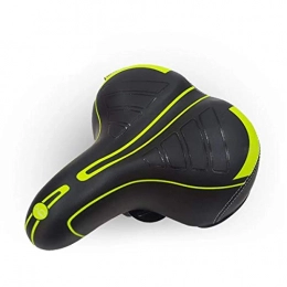 FHJSK Seggiolini per mountain bike FHJSK Sedile Bici Extra Big Ampio Comodo Cuscino di Riciclaggio della Bici Sede della Molla Mountain Sella della Bici Bicicletta (Colore : Black+Green)