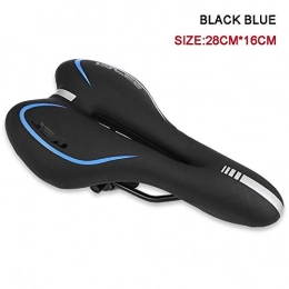 Seaklty Seggiolini per mountain bike GEL riflettente ammortizzante cava sella per bicicletta in tessuto PVC morbido mtb ciclismo su strada sedile mountain bike Black Blue