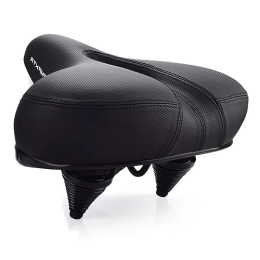 GSKD Parti di ricambio GSKD Sella per Bici Mountain Retro Sella per Bicicletta Pelle PU per Uomo Donna Sella Bici Comoda Oversize Sellino Bici Impermeabile Marrone Nero (Color : Black)