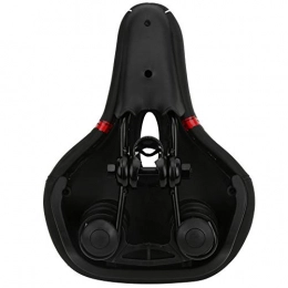 Indwort Seggiolini per mountain bike Indwort Sedile per Bicicletta, Pelle PU + Cuscino per Bicicletta in Silicone, Sostituzione Durevole per Bicicletta(Rosso, Sella Grande con Foro Centrale (Scavato))