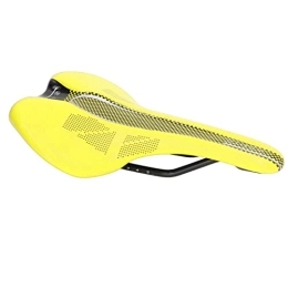 Kadimendium Seggiolini per mountain bike Kadimendium Sedile per Mountain Bike, Comodo Design ergonomico Sella Morbida per Mountain Bike Vuota in Pelle Microfibra Universale per Bici da Strada(Giallo)