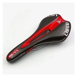 QUQU Seggiolini per mountain bike QUQU Sedile Bici Cuscino da Strada in Fibra di Mountain Bike per Biciclette (Color : Black Red)