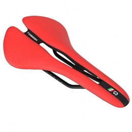 RatenKont Parti di ricambio RatenKont Hollow Design Traspirante Bici stra MTB Sella per Bicicletta Eva Microfibra Comodo Cuscino per Bicicletta Red