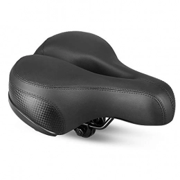 ROADNADO Parti di ricambio Roadnado - Sella per bicicletta, in memory foam, morbida, ammortizzatore a molla con striscia riflettente, con copertura impermeabile, per cuscino per mountain bike, colore: nero