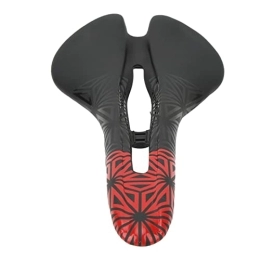 RTLR Seggiolini per mountain bike RTLR Sella per Bicicletta, Comodo Cuscino per Seggiolino per Bicicletta, Fondo in Nylon Pieno, Pelle in Microfibra (Nero Rosso)