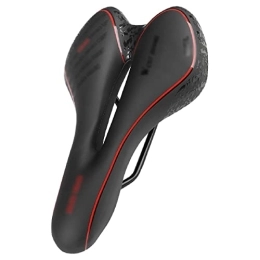 Rwlre Seggiolini per mountain bike Rwlre Sella per Bicicletta da Corsa, Sella per Bici MTB Seggiolino per Bici da Strada in Pelle Pu Cuscino da Ciclismo Imbottito in Gel Comodo Antiurto (Color : Black-Red, Size : 25 * 14cm)