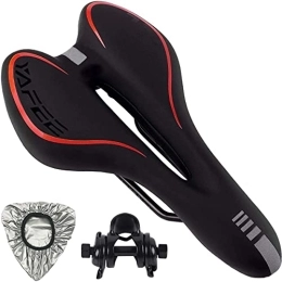 YANHAO Parti di ricambio Sedile for biciclette, sella for biciclette in gel Confortevole Bicicletta in bicicletta traspirante morbida, seggiolino da ciclismo comodo con strisce riflettenti, for mountain bike MTB (Color : Red