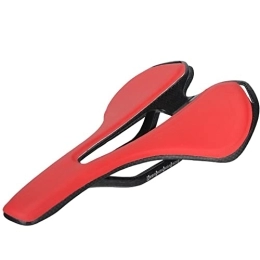 WEbjay Seggiolini per mountain bike Sella Mtb Sella in carbonio in bicicletta Super leggero 125G Sella in pelle rosso / nero / bianco Sella Bici (Color : No logo red)