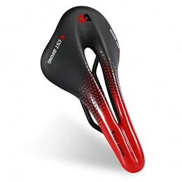 Sella per bici Comoda sella ergonomica per bicicletta Sella per bici impermeabile e traspirante per donna Uomo MTB Mountain Road Bike (Nero rosso)