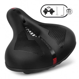 SGODDE Seggiolini per mountain bike SGODDE Sella per Bicicletta, Sella per Bici in Gel, Sella per Bici in Memory Foam a Rimbalzo Alto, Cava Ergonomica Morbida Impermeabile Traspirante e Calibro Largo MTB Mountain Saddle Nero 26 x 22 cm