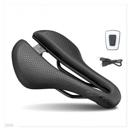 XINGHUA Seggiolini per mountain bike wangzai store Bike Saddle Seat Hollow traspirante Mtb. Sella for biciclette da strada Assorbire Assorbire comodo cuscino in mountain bike con avvertimento di sicurezza ( Color : With USB Light )