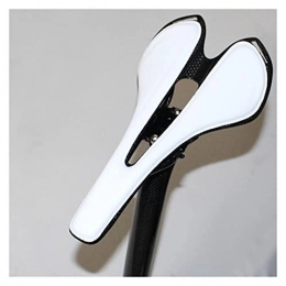 YINHAO Seggiolini per mountain bike YINHAO Full CarbonFiber + Pelle Fibra Road Mountain Bike Saddle Saddle Cushion Bicicletta in Carbonio Nero Bianco Bianco Rosso Ricambi Ciclismo (Color : White)