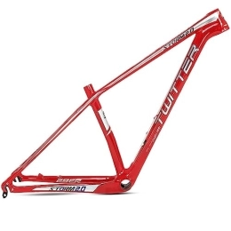 DHNCBGFZ Cadres de vélo de montagnes DHNCBGFZ Carbone Cadre VTT 27.5er 29er Cadre De Vélo De Montagne Semi-Rigide 15 '' / 17'' / 19'' Frein À Disque QR 135mm BB92 Routage Interne XC / AM (Color : Rosso, Size : 27.5x17'')