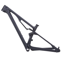 Huachaoxiang Cadre De Vélo Cadre De Vélo De Montagne À Vélo Suspension Pleine Suspension De Fibres De Carbone Accessoires Augmentation,Noir,19in