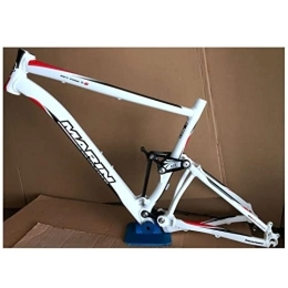 QHIYRZE Cadres de vélo de montagnes QHIYRZE Vélo De Montagne Suspension Cadre 26ER Trail Cadre Déplacement 100mm Alliage D'aluminium Frein À Disque Cadre MTB DH / XC / AM Blocage Rapide Cadre 19 Pouces (Color : White Red 26 * 19'')